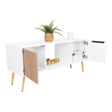 Mesa de Centro Mirabella ECO, Blanco y Lenno, con un Cajón y Dos Puertas Batientes