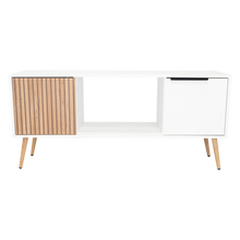 Mesa de Centro Mirabella ECO, Blanco y Lenno, con un Cajón y Dos Puertas Batientes