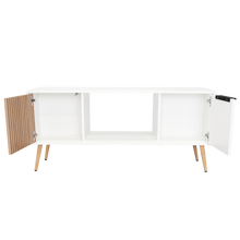 Mesa de Centro Mirabella ECO, Blanco y Lenno, con un Cajón y Dos Puertas Batientes