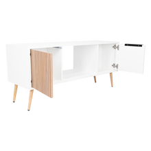 Mesa de Centro Mirabella ECO, Blanco y Lenno, con un Cajón y Dos Puertas Batientes