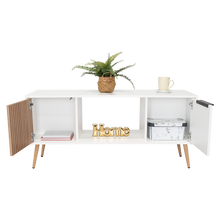 Mesa de Centro Mirabella ECO, Blanco y Lenno, con un Cajón y Dos Puertas Batientes