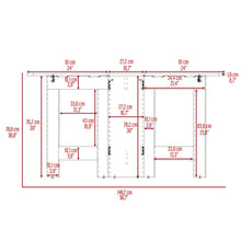 Mesa Auxiliar de Cocina Plegable Merida, Blanco y Macadamia, con Amplia Superficie