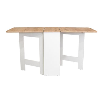 Mesa Auxiliar de Cocina Plegable Merida, Blanco y Macadamia, con Amplia Superficie