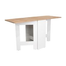 Mesa Auxiliar de Cocina Plegable Merida, Blanco y Macadamia, con Amplia Superficie
