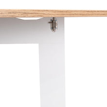 Mesa Auxiliar de Cocina Plegable Merida, Blanco y Macadamia, con Amplia Superficie