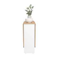 Mesa Auxiliar de Cocina Plegable Merida, Blanco y Macadamia, con Amplia Superficie