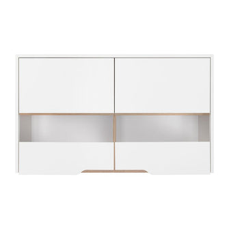 Gabinete Superior Soler, Blanco y Macadamia, con dos puertas y facil instalación  100
