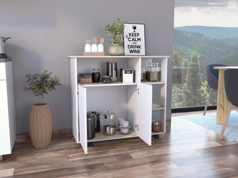 Mesa Auxiliar de Cocina Paprica, Blanco Niebla, con rodachina y rodachina de freno ZF