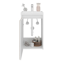 Mueble De Lavamanos Syra, Kronos Blanco Duqueza y Roble Natural, Con textura ranurada incluye lavamanos ZF