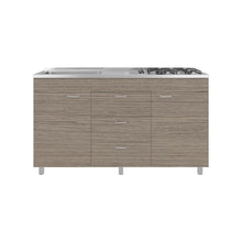 Gabinete Inferior Lumina 150, Blanco Duqueza y Positano, Incluye Mesón Izquierdo