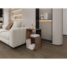 Mesa de Noche Evert, Nogal y Wengue, con diseño moderno y espacio para ubicar objetos ZF