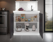 Gabinete Inferior Cantabria, Kronos Blanco y Kronos Wengue, con dos Puertas Abatibles- Mesón derecho y Grifería ZF