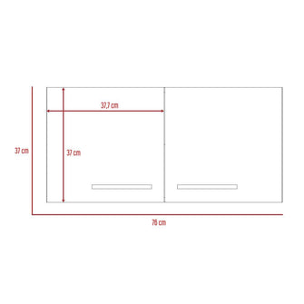 Mueble Sobre Campana Shope, Humo y Blanco, con Dos Puertas