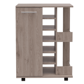 Bar Cart Argus, Humo, con Puerta y Patas con Rodachines