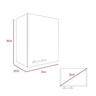 Mueble Aéreo Delhi, Humo y Blanco, con Una Puerta Batientes