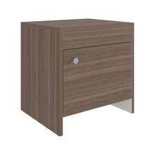 Mesa de Noche Tutto, Avellana y Blanco, con Un Cajón Amplio Ideal Para Espacios Pequeños X2