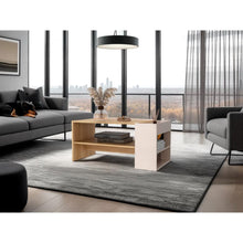 Mesa de Centro Larga Adel, Capri y Fresno Europeo, Con amplio espacio para decoración ZF