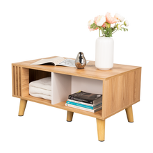 Mesa de Centro Vanez II, Capri y Fresno Europeo, Fácil de Armar