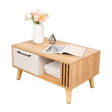 Mesa de Centro Vanez II, Capri y Fresno Europeo, Fácil de Armar