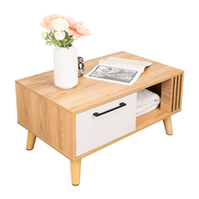 Mesa de Centro Vanez II, Capri y Fresno Europeo, Fácil de Armar