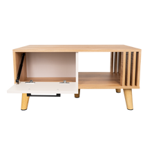 Mesa de Centro Vanez II, Capri y Fresno Europeo, Fácil de Armar