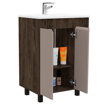 Mueble para Lavamanos Meka, Chocolate y Cocoa, Incluye Lavamanos