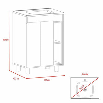 Mueble para Lavamanos Meka, Chocolate y Cocoa, Incluye Lavamanos