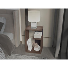 Mesa de Noche Evert, Coñac y Wengue, con diseño moderno y espacio para ubicar objetos ZF