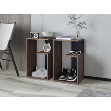 Mesa de Noche Evert, Coñac y Wengue, con diseño moderno y espacio para ubicar objetos ZF