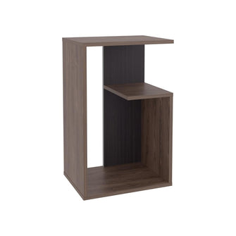 Mesa de Noche Evert, Coñac y Wengue, con diseño moderno y espacio para ubicar objetos ZF