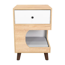 Mesa de Noche Olivit, Café Claro y Blanco