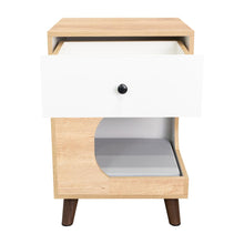 Mesa de Noche Olivit, Café Claro y Blanco