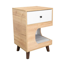 Mesa de Noche Olivit, Café Claro y Blanco