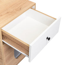 Mesa de Noche Olivit, Café Claro y Blanco