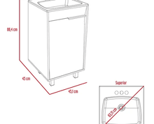 Mueble para Lavamanos Burco, Café claro con Blanco, con espacio para ubicar objetos de aseo Incluye Lavamanos