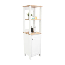 Gabinete de Baño Aqua 1, Blanco Vainilla y Café Claro, Con Variedad De Entrepaños