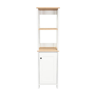Gabinete de Baño Aqua 1, Blanco Vainilla y Café Claro, Con Variedad De Entrepaños
