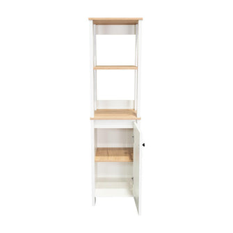 Gabinete de Baño Aqua 1, Blanco Vainilla y Café Claro, Con Variedad De Entrepaños