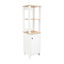 Gabinete de Baño Aqua 1, Blanco Vainilla y Café Claro, Con Variedad De Entrepaños