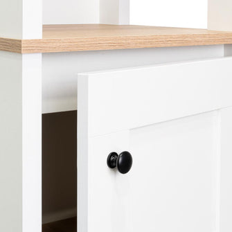 Gabinete de Baño Aqua 1, Blanco Vainilla y Café Claro, Con Variedad De Entrepaños