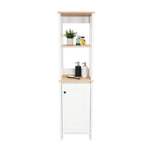 Gabinete de Baño Aqua 1, Blanco Vainilla y Café Claro, Con Variedad De Entrepaños