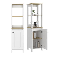 Gabinete de Baño Aqua 1, Blanco Vainilla y Café Claro, Con Variedad De Entrepaños X2