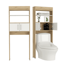 Gabinete de Baño Aqua 5, Blanco Duqueza y Café Claro, con Dos Puertas Para Su Almacenamiento X2