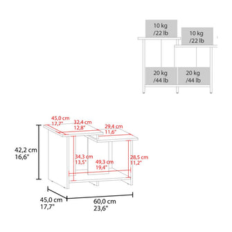 Mesa de Centro Wema Eco, Blanco, con diseño moderno ZF