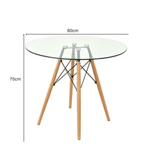 Combo para Sala Caprin, Incluye Mesa Redonda de Vidrio y 4 Sillas