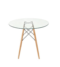 Mesa Redonda 80 cm, en Vidrio Templado