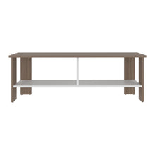 Mesa Para Tv Navi, Avellana y Blanco Duqueza, Para Televisor Hasta 55 Pulgadas