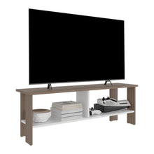 Mesa Para Tv Navi, Avellana y Blanco Duqueza, Para Televisor Hasta 55 Pulgadas