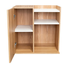 Mesa de Noche Cairo, Fresno Europeo y Blancco Duqueza, con una puerta lateral