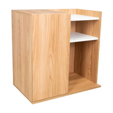 Mesa de Noche Cairo, Fresno Europeo y Blancco Duqueza, con una puerta lateral